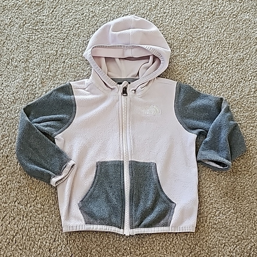 The North Face Baby Girl Zip Up Jacket Pink Gray 12 18 Months